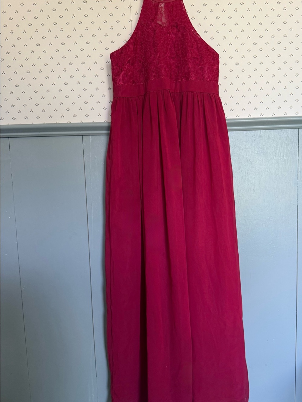 Girls Chiffon Evening Dress - Deep Berry